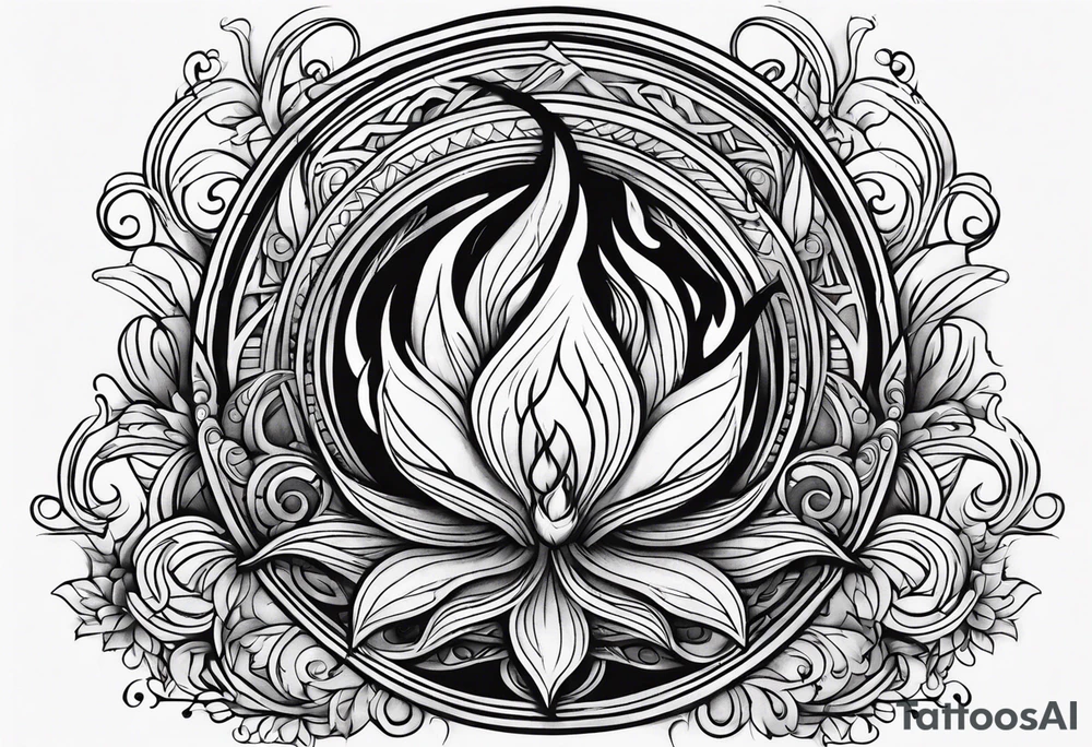 Water and flames tattoo idea