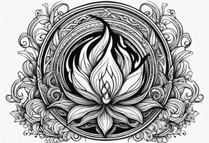 Water and flames tattoo idea