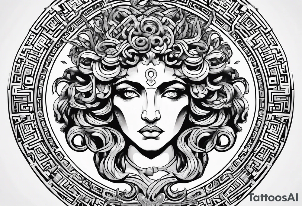 Suspicious and 
Scary Greek god medusa tattoo idea