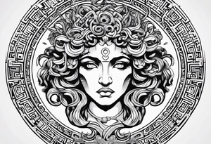 Suspicious and 
Scary Greek god medusa tattoo idea