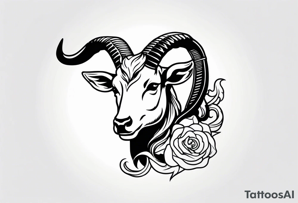 capricorn with sunglasses and shotgun tattoo idea