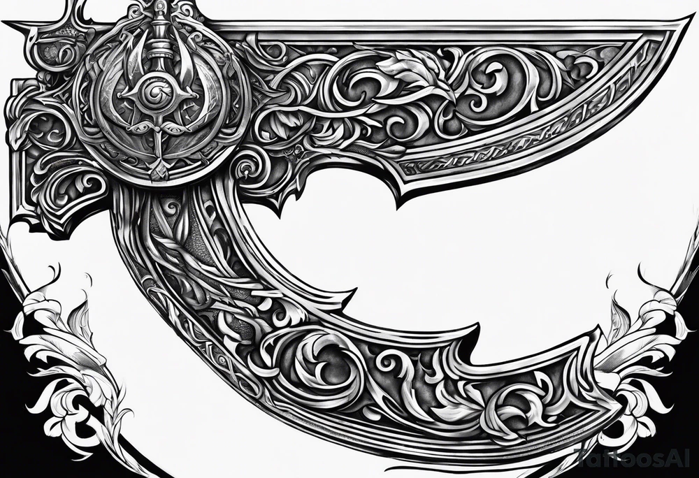 Valhalla gates sword  axe tattoo idea
