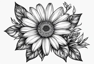 Daisy, wildflower, sleeve half tattoo idea