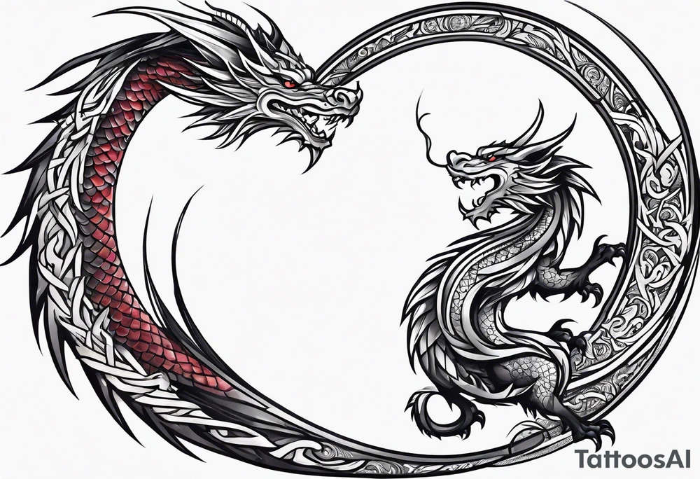 Welsh dragon looping forearm tattoo idea