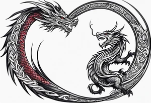 Welsh dragon looping forearm tattoo idea