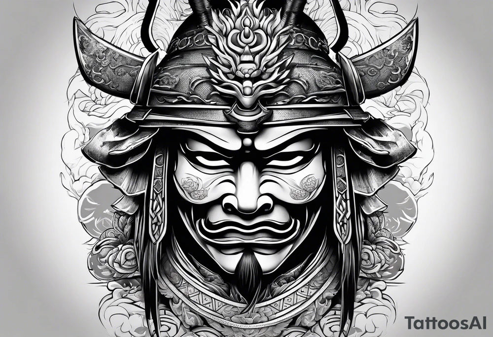Samurai mask tattoo idea