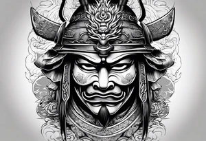 Samurai mask tattoo idea
