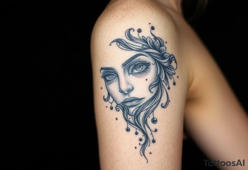 Gauze, frosted, white, black, ink wash blending, killing one person in ten steps, leaving no trace for thousands of miles, shimmering light, Nanke, shallow singingNegative Spell: Repetitive Elements, Ugly Face tattoo idea