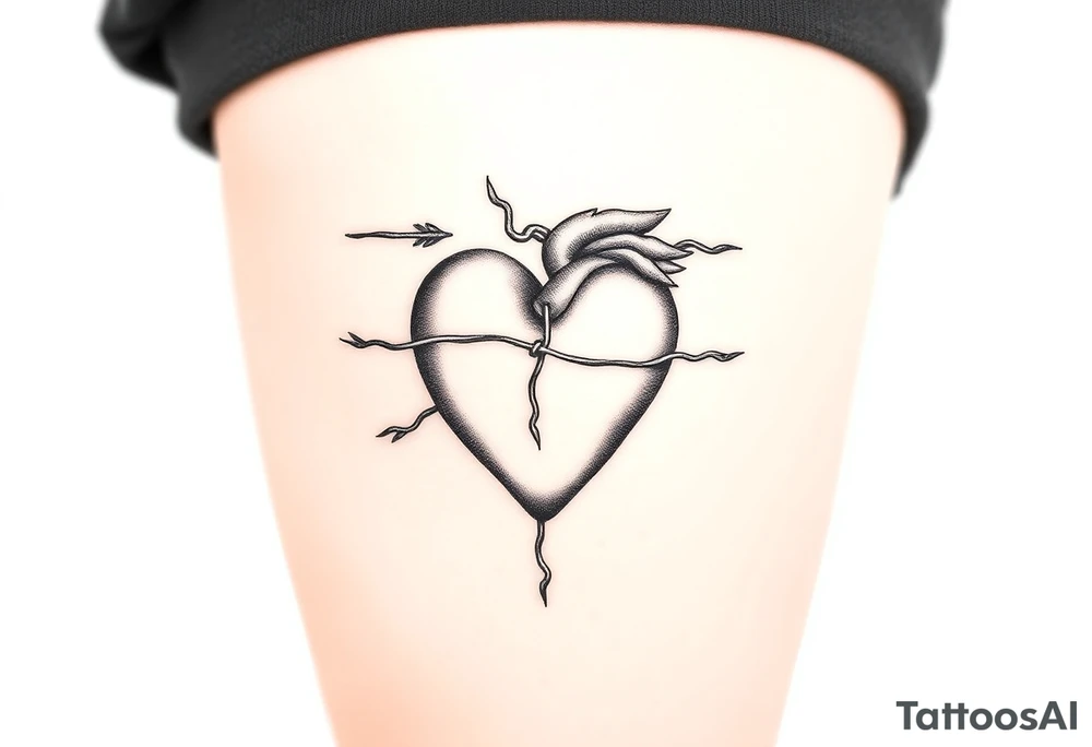 Barb wire heart tattoo idea