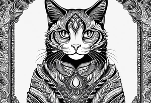 I need a tatto which will look like a pattern on the top of the head of tabby cats but without cat only pattern tattoo idea