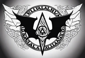 Sword shield dragon Valhalla valknut tattoo idea