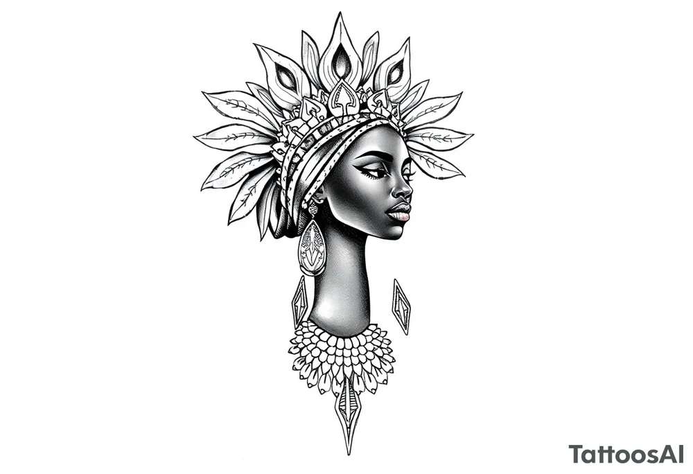 Black African goddess tattoo idea