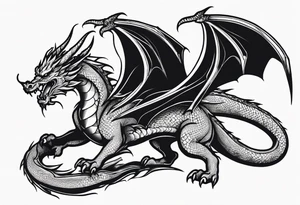 Traditional Dragon full body and smoke tattoo idea