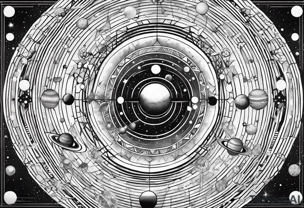 a geometrical representation of the solar system tattoo idea a geometrical representation of the solar system tattoo idea