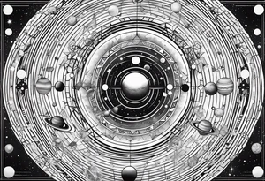 a geometrical representation of the solar system tattoo idea
