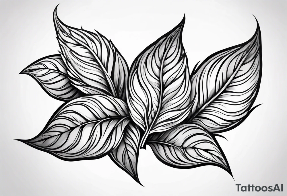 Curved leaves tattoo idea