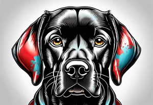 Dog Labrador with boxing gloves tattoo idea