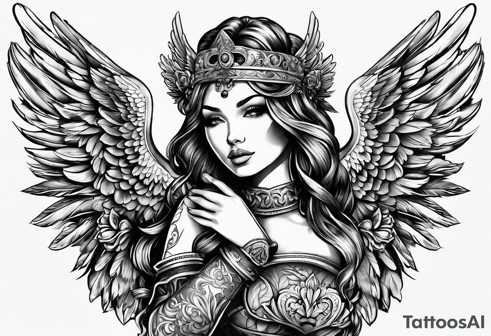 Always strapped but I'm protected buy angels tattoo idea