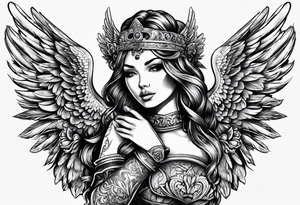 Always strapped but I'm protected buy angels tattoo idea
