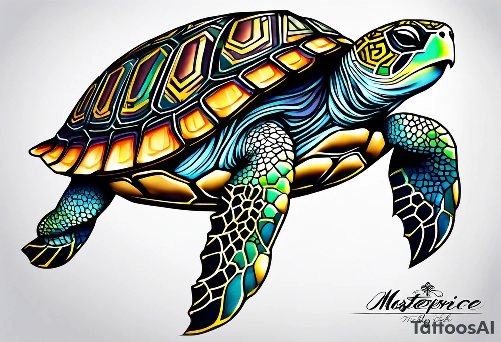 a majestic turtle tattoo idea