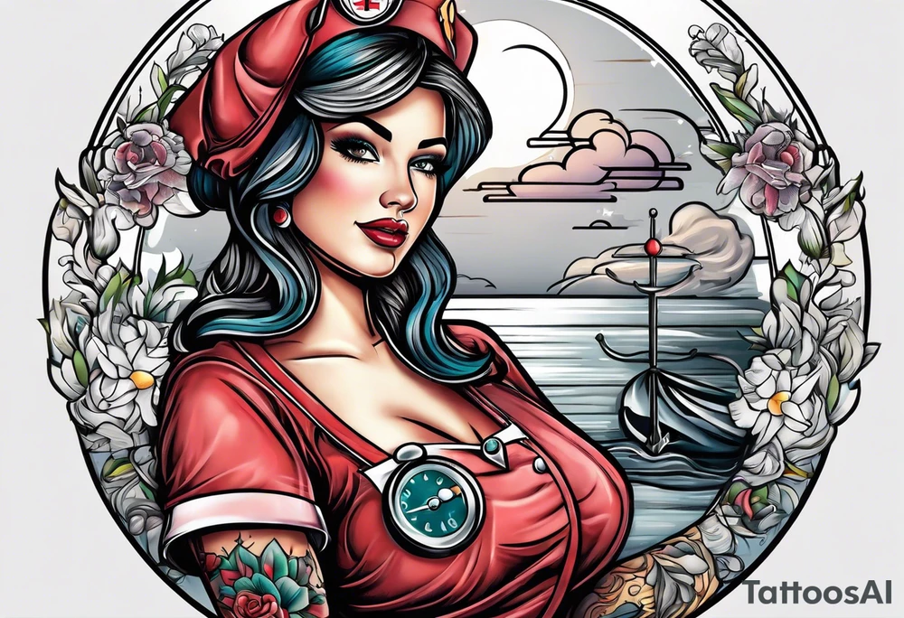 Nurse using protection against Covid tattoo idea