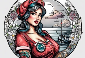 Nurse using protection against Covid tattoo idea