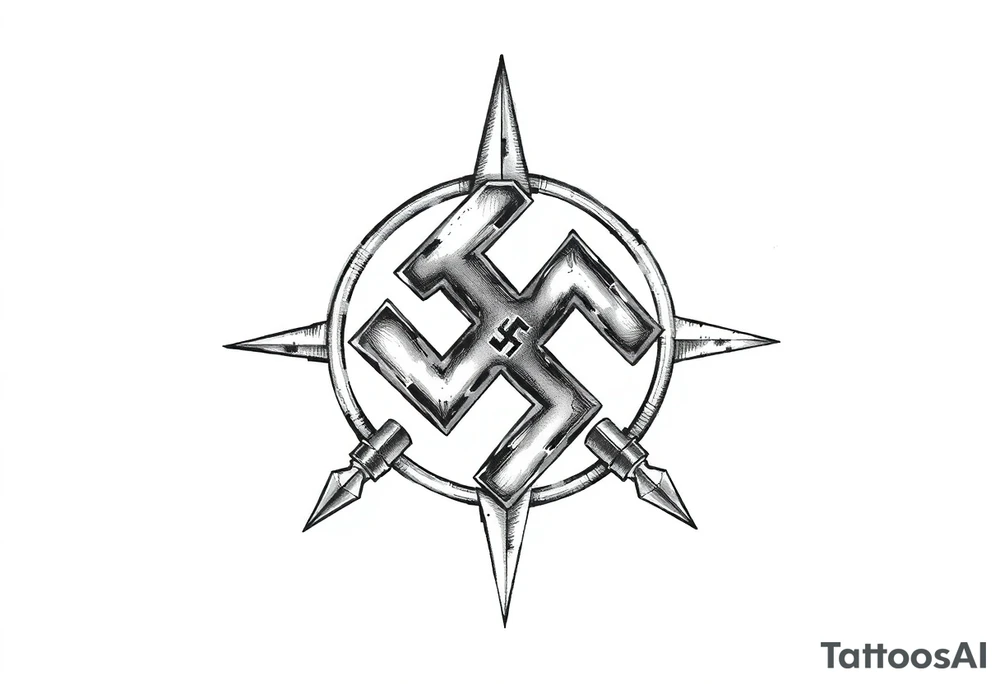 swastika tattoo with ss bolts tattoo idea