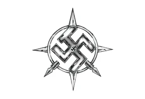 swastika tattoo with ss bolts tattoo idea
