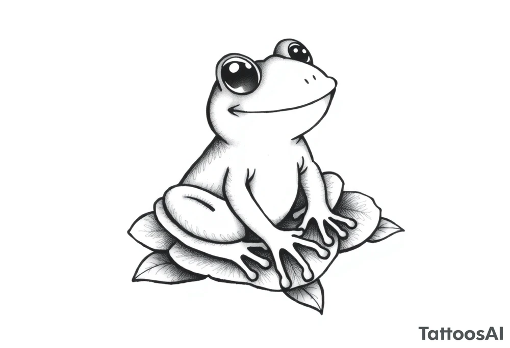 Frog on a lilly pad tattoo idea