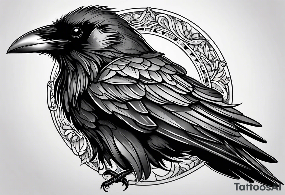 small raven tattoo idea