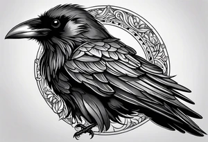small raven tattoo idea