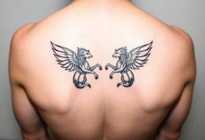 His and hers Aquarius twin flames tattoo idea