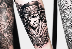 Zoro one piece tattoo to get on my forearm about 5-7 cm in length tattoo idea