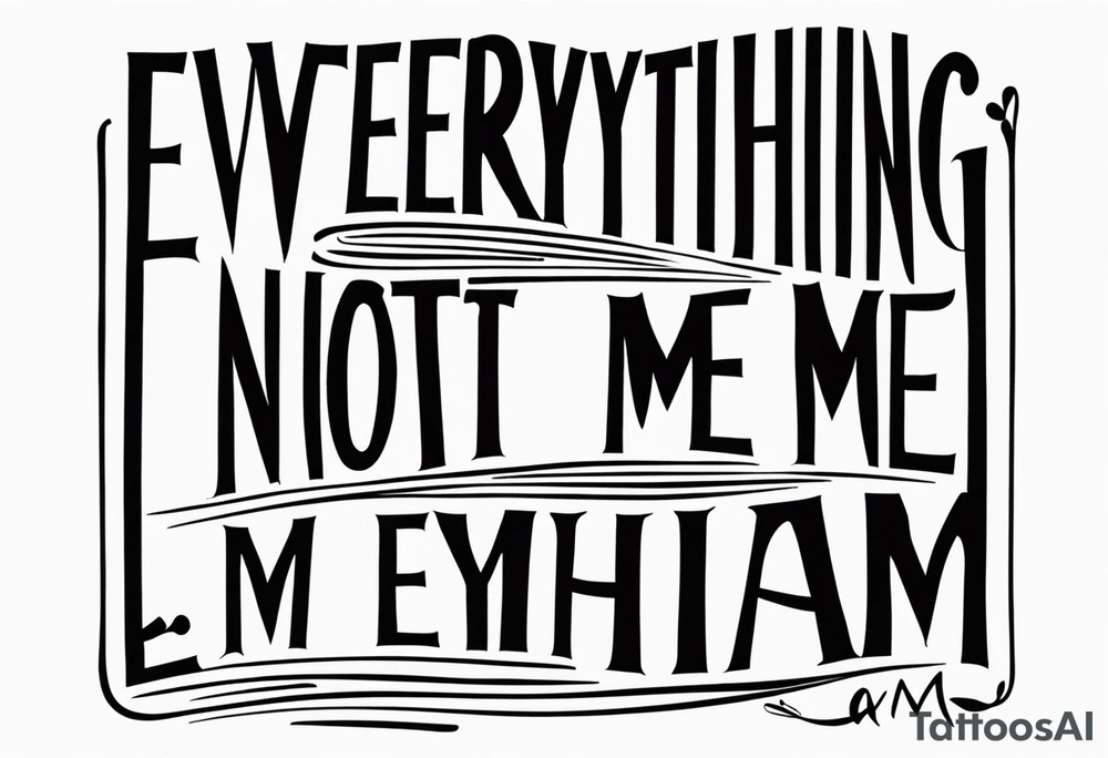 the Words “Everything I’m Not, Made Me Everything I Am” in harmonie font tattoo idea