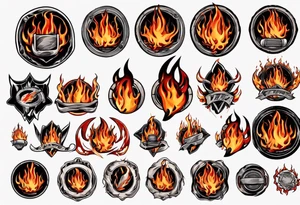hockey puck with flames on it's side tattoo idea