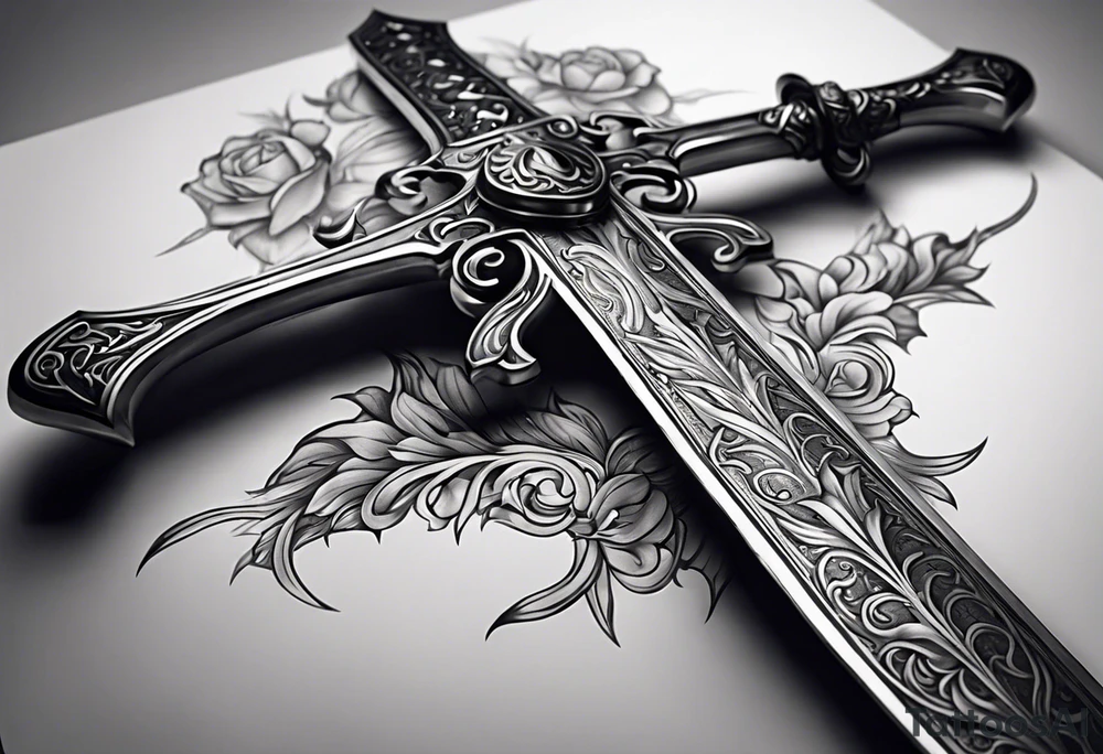 A long skinny sword tattoo idea
