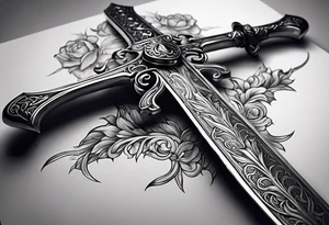 A long skinny sword tattoo idea
