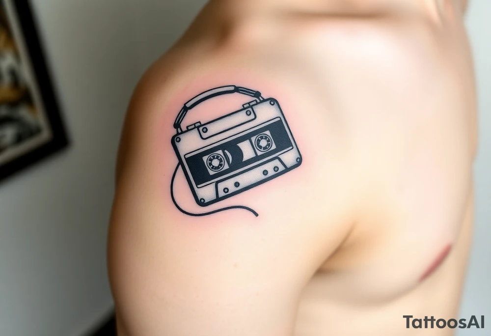 Right outer male calve

Stranger things
Upside down colors
80s Cassette player with 80s style headphones and a Kate bush running up that hill tape tattoo idea