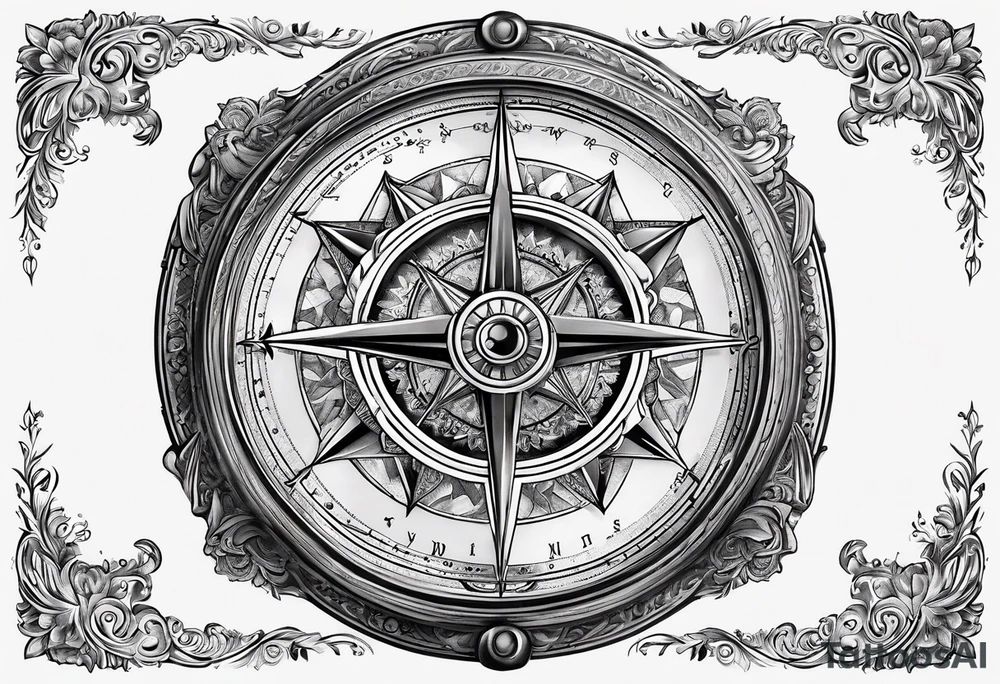 pocket compass opened with signature engraving on the top half inside tattoo idea pocket compass opened with signature engraving on the top half inside tattoo idea