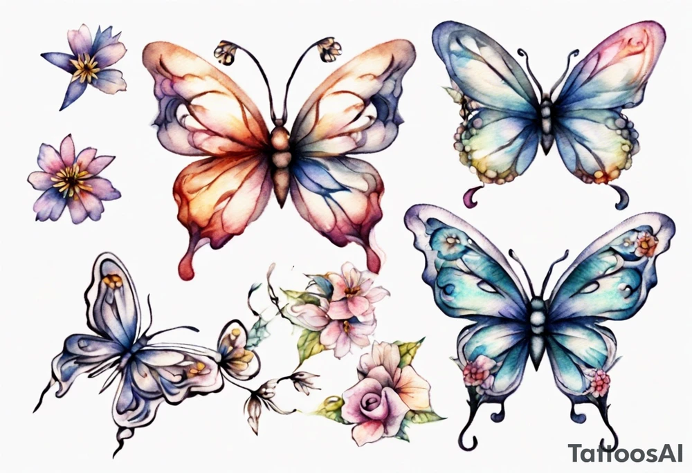 small flowers
tiny butterflies
weaved together 
pretty
delicate
on my leg tattoo idea