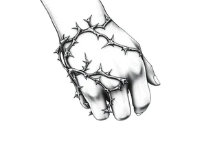 Vines with thorns that wrap all around my wrist and hand tattoo idea