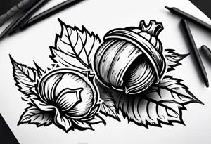 A single acorn tattoo idea