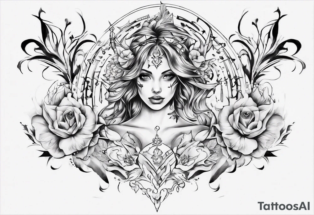 Female tattoo which will wrap around ankle horizontally which is larger in the centre tattoo idea