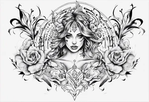 Female tattoo which will wrap around ankle horizontally which is larger in the centre tattoo idea