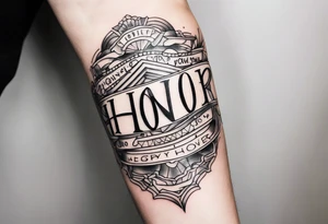 New baby Honor going down arm tattoo idea
