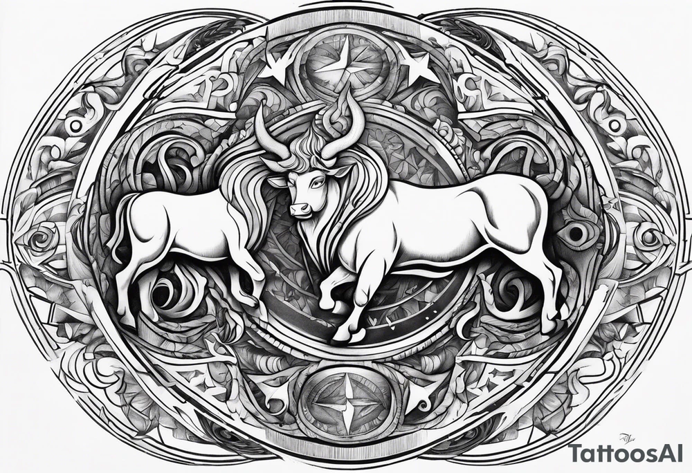 Gemini taurus zodiac symbols 
combined tattoo idea