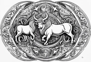 Gemini taurus zodiac symbols 
combined tattoo idea