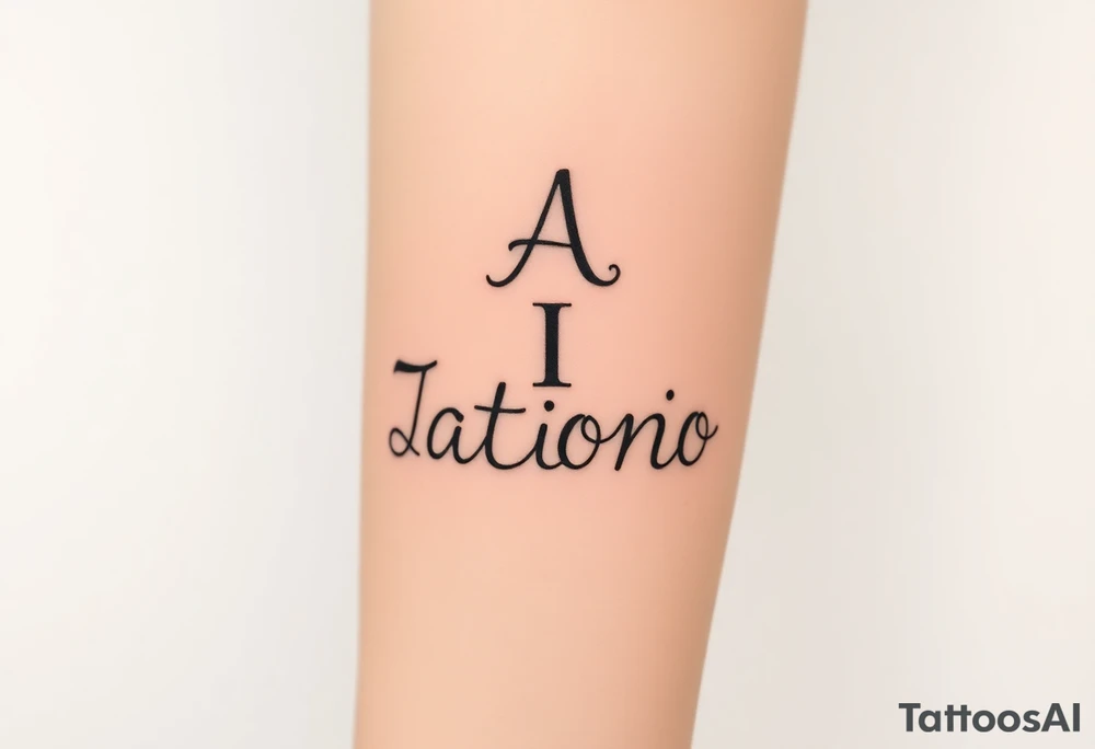 Antonio stacking the letters up and down on top of eachother tattoo idea