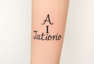 Antonio stacking the letters up and down on top of eachother tattoo idea