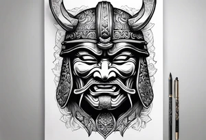 samurai mask tattoo idea